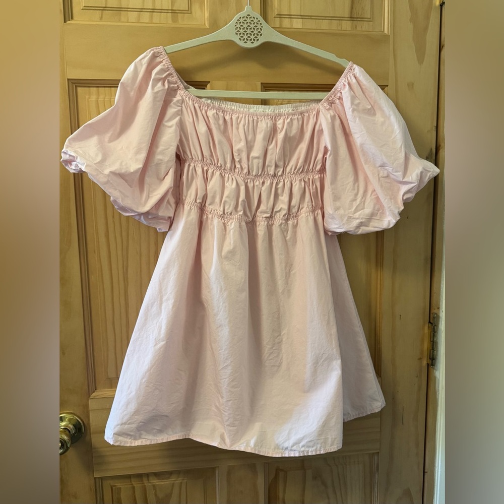 Pink Off-Shoulder Mini Dress